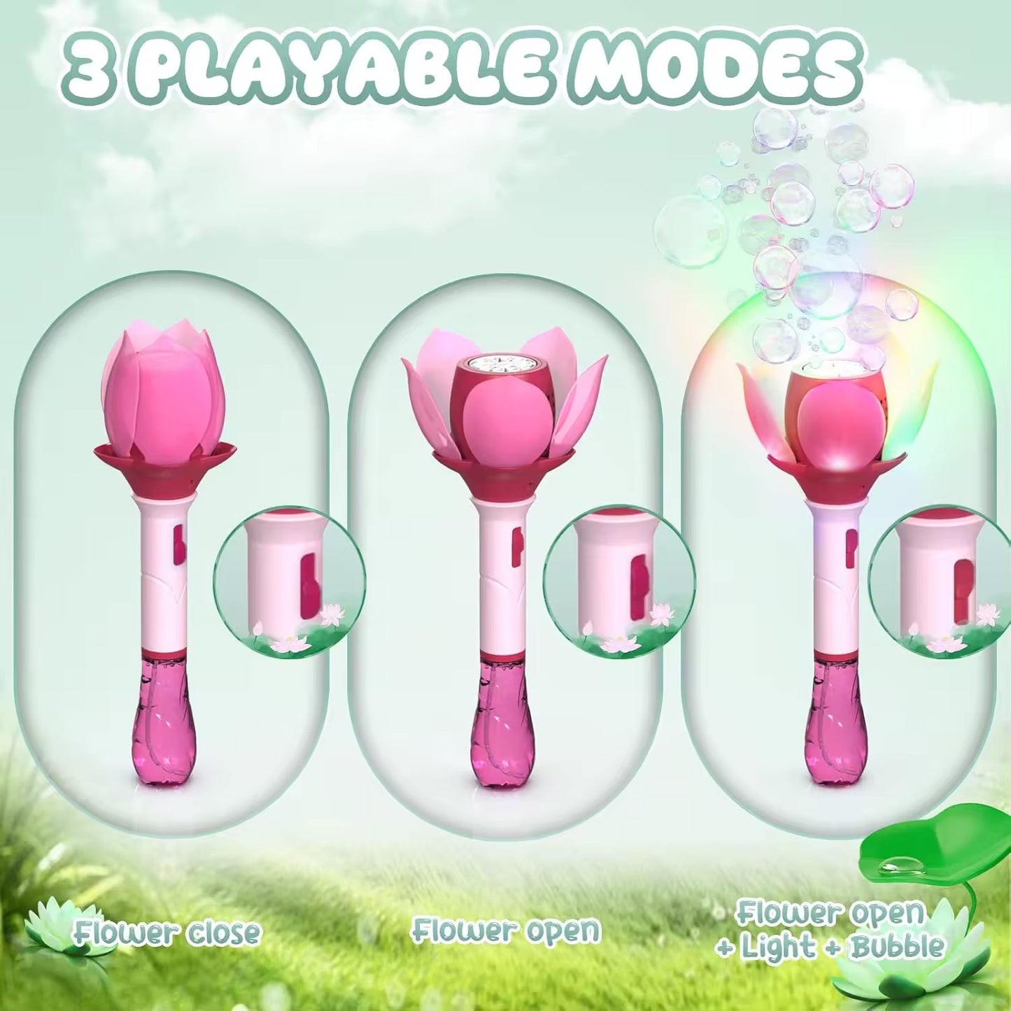Lotus Light up Automatic Bubble Wands